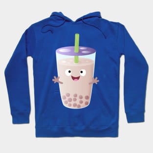 Cute happy bubble tea boba cartoon character Hoodie